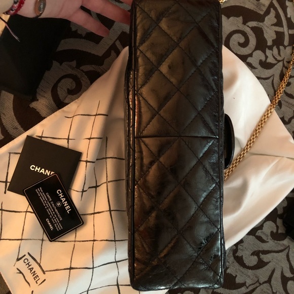 Chanel 2.55 black/gold reissue (227) Jumbo flap - Picture 6 of 8